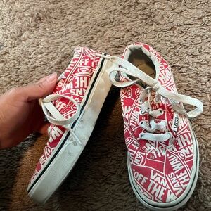 Vans Bold Red and White Patterned Sneakers
Size 12 youth